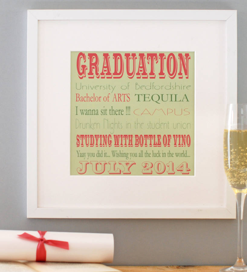 Graduation Memory Print By Dotty Dora Designs | notonthehighstreet.com