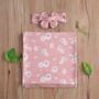 Baby Girl Swaddle Blanket And Bow Set, thumbnail 1 of 2