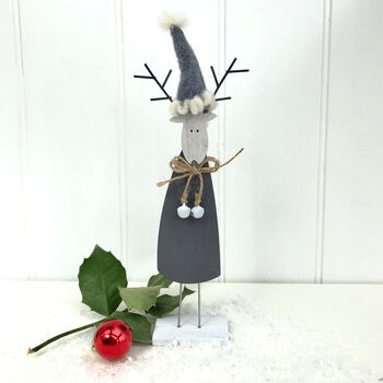 Personalised Wooden Reindeer Decoration, 2 of 3