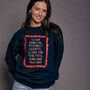 Cosy Nights Slogan Christmas Sweatshirt, thumbnail 1 of 8