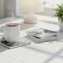 Jungle Leaf Pattern Ceramic Coaster Set Of Four, Available In Green Or Grey, thumbnail 7 of 8