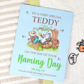 Personalised Baby Naming Day Gift Book Of Blessings, 3 of 12