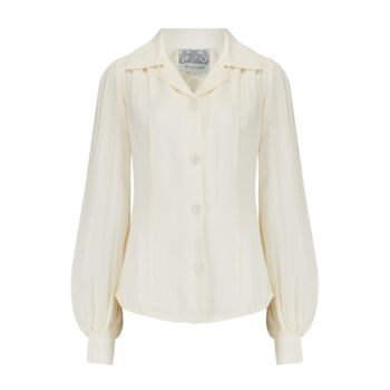 Poppy Blouse In Cream Vintage 1940s Style, 2 of 2