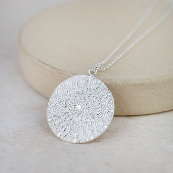 Sterling Silver Large Mandala Pendant, 2 of 3