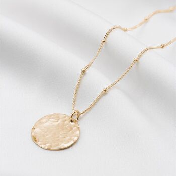 Hammered Disc Necklace, 2 of 3