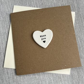 Miss You Porcelain Heart Keepsake Card, 5 of 5