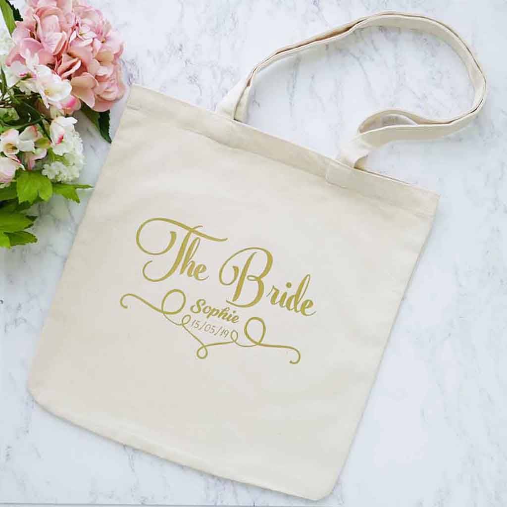 Personalised Classic Wedding Bridal Party Shopper Bag, 1 of 3