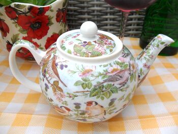Two Cup Teapot In British Birds Design, 5 of 9
