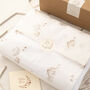 Toffee Moon Cream Pointelle Personalised Baby Blanket, thumbnail 9 of 12
