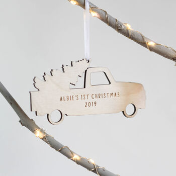 Personalised Wooden Christmas Bauble With Car, 3 of 3
