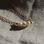 Three Pearl Necklace Gift 18 K Gold Freshwater Pearls, thumbnail 4 of 6