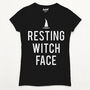 Resting Witch Face Women’s Halloween Slogan T Shirt, thumbnail 4 of 4
