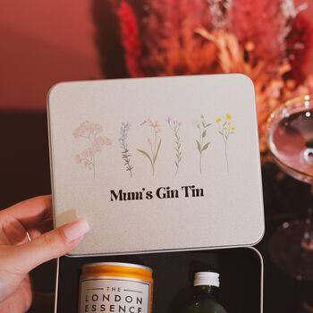 Personalised Mum's Gin Alcohol Tin Gift Set For Her, 2 of 3