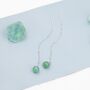 Sterling Silver Natural Jasper Jade Threader Earrings, thumbnail 2 of 10
