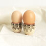 Stoneware Egg Cups Set In Sand Colour, thumbnail 1 of 6