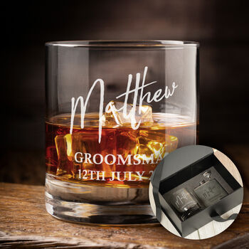 Wedding Name And Role Groomsman Hip Flask Gift, 3 of 5