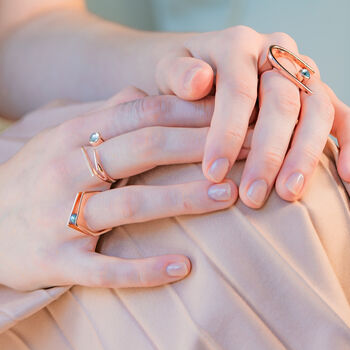 Rose Gold Vermeil Ring With Pearl Alvaro, 4 of 7