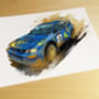 Subaru Impreza World Rally Car Illustration, thumbnail 2 of 2