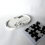 White Monochrome Marbled Abstract Curved Trinket Tray, thumbnail 3 of 5