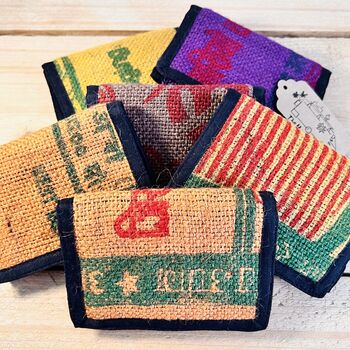 Handmade Rice Sack Wallet Fair Trade Recycled, 2 of 12