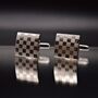 Silver Chess Cufflinks Vintage Chessboard, thumbnail 3 of 5