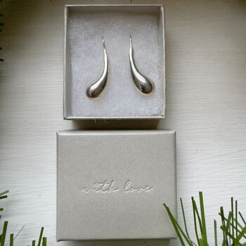 Large Drop Sterling Silver Earrings, 4 of 7