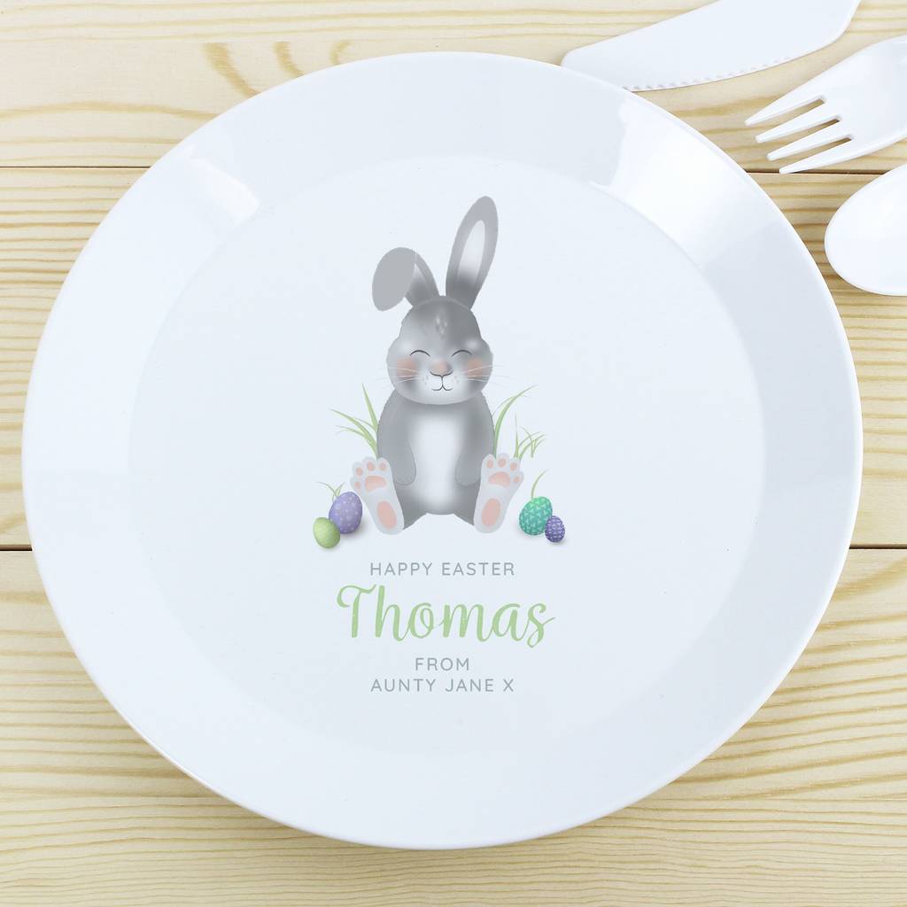 Personalised Easter Bunny Plate Gift By Sassy Bloom As seen on TV