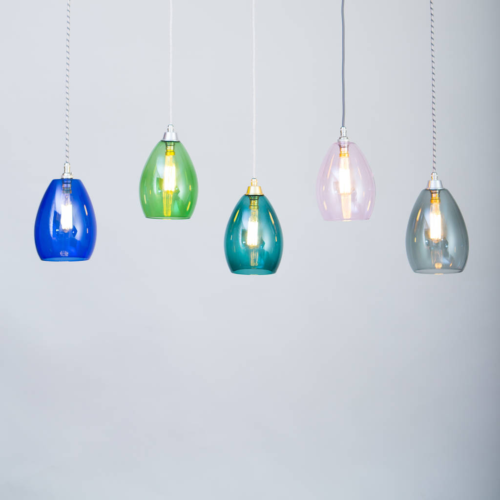 Bertie Mid Coloured Glass Pendant Light By Glow Lighting Bertie Mid Coloured Glass Pendant Light
