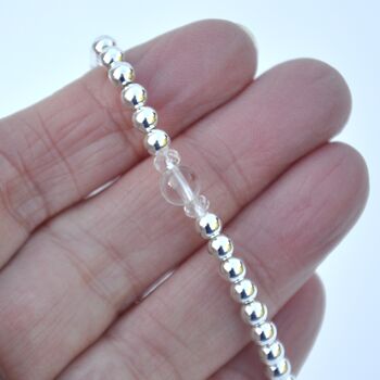 April Birthstone Sterling Silver Bead Bracelet Gift, 2 of 3