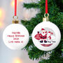 Personalised Rooftop Santa First Christmas Bauble, thumbnail 1 of 3