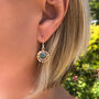 Infinity Universe Turquoise Silver Earrings, thumbnail 2 of 10