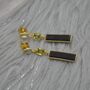 Black Onyx, Peridot, Blue Topaz Earrings, thumbnail 4 of 11