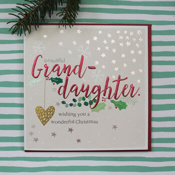 Granddaughter Christmas Greeting Card By Molly Mae | notonthehighstreet.com