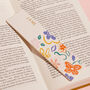 Personalised Leather Bookmark Playful Floral Print, thumbnail 2 of 4