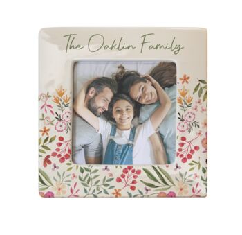 Personalised Floral Ceramic Frame, 3 of 6