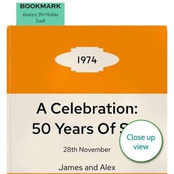 Personalised 50th Birthday Print 1974 Book Cover Gift, 7 of 12