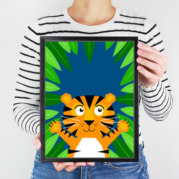 Personalised Children's Tiger Illustration Print, 6 of 8