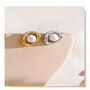 Monaco D’or Pearl Gold Curve Cream Ball Stud Earrings, thumbnail 3 of 4