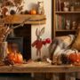 Handmade Felt Autumnal Russell Hare Hanging Decoration, thumbnail 2 of 6