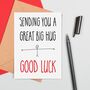 Good Luck Hug Greeting Card, thumbnail 1 of 2