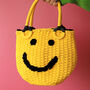 Smile Face Straw Basket Bag, thumbnail 3 of 7