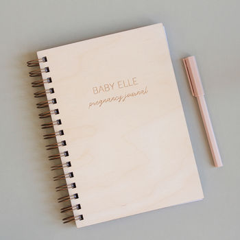 Personalised Wooden Pregnancy Journal, 2 of 3