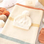 Unisex Cream Ribbon Stripe Baby Blanket, thumbnail 2 of 12