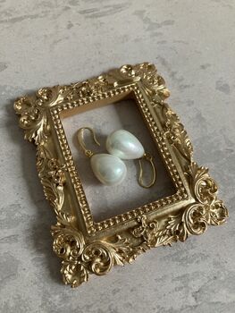 Pearl Droplet Drop Earrings, 7 of 8