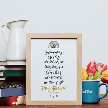 Behind Every Child Print Personalised Teacher Gift, 5 of 5