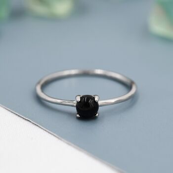 Black Onyx Ring In Sterling Silver, 7 of 12