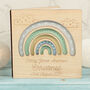 Pastel Rainbow Birthday Engraved Wooden Greetings Card, thumbnail 2 of 6