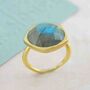 Labradorite Gold Plated Sterling Silver Gemstone Ring, thumbnail 1 of 4