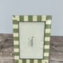 Natalini Pale Green And Cream Striped Photo Frame, thumbnail 2 of 4