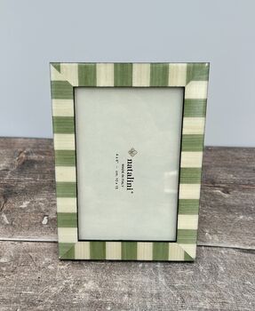 Natalini Pale Green And Cream Striped Photo Frame, 2 of 4